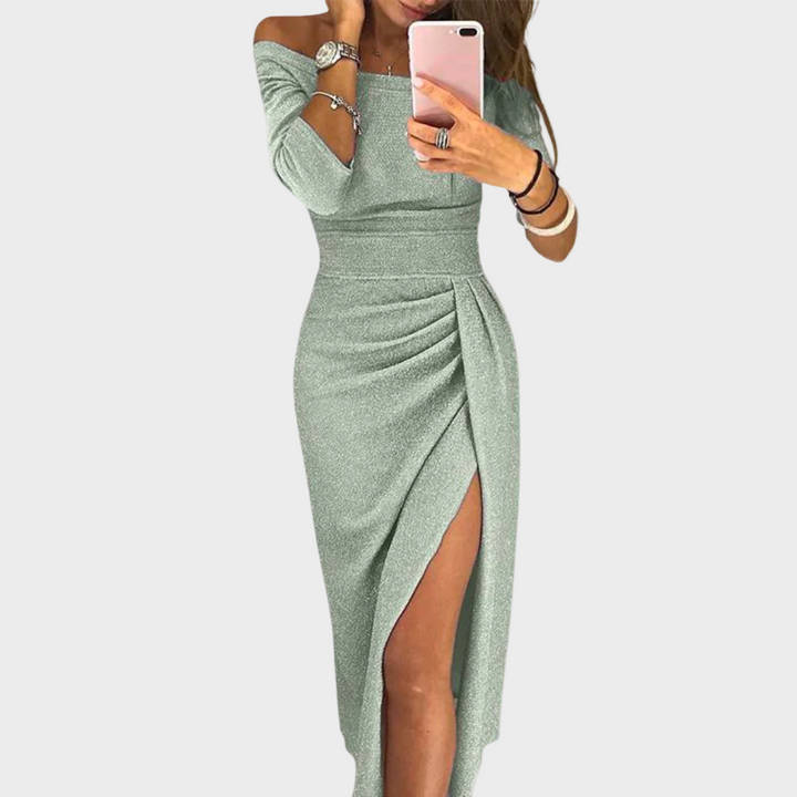 Evelyn - Elegantna haljina s otvorenim ramenima