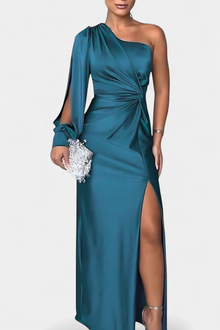 Andrea Asimetrična Haljina s Draperijom na Jednom Ramenu