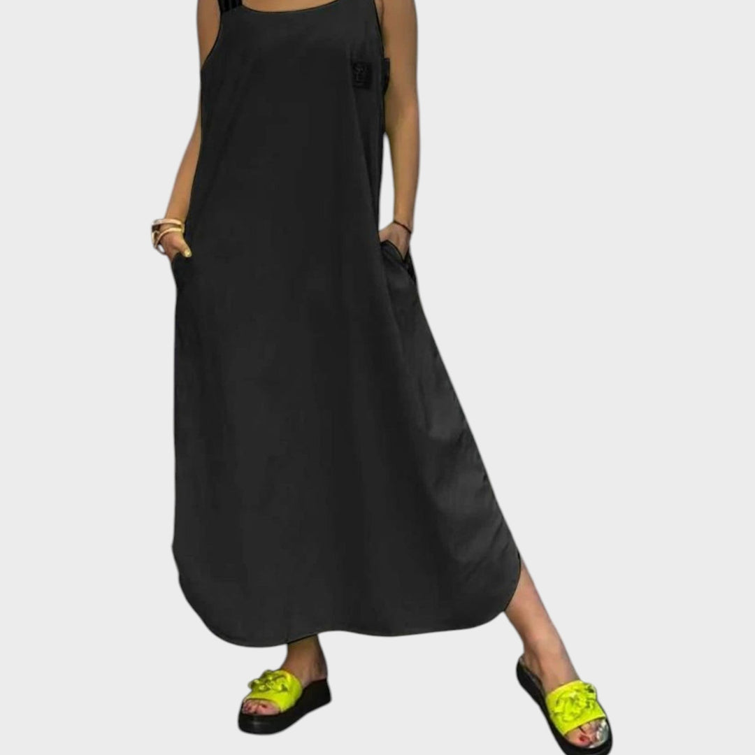 Marinka - Haljina s naramenicama od pamuka i lana