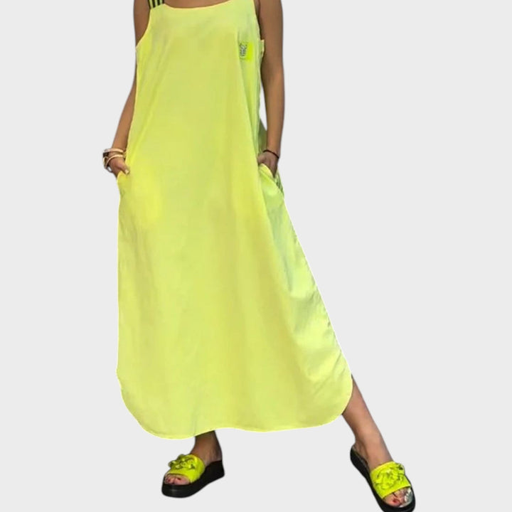 Marinka - Haljina s naramenicama od pamuka i lana