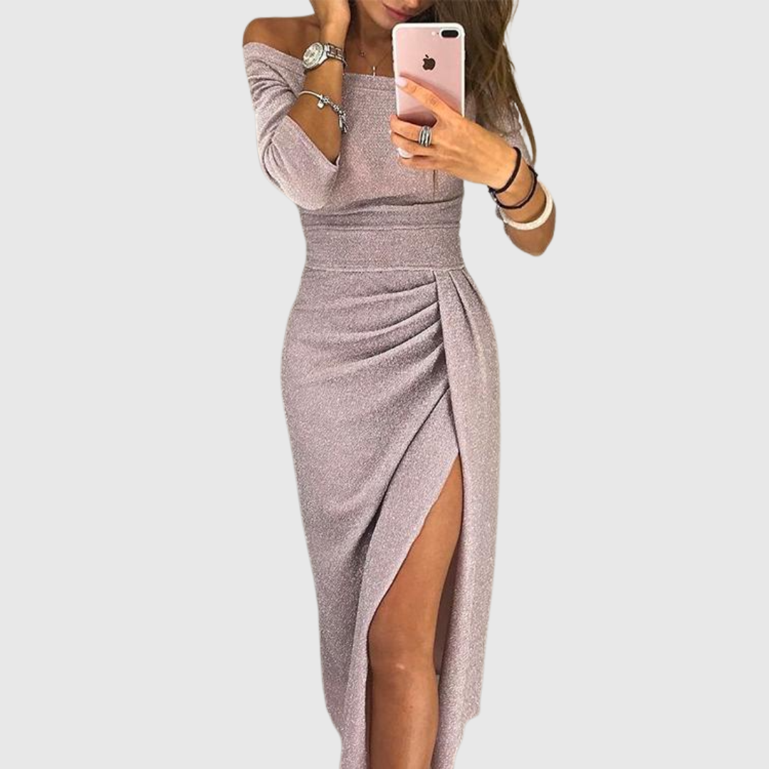 Evelyn - Elegantna haljina s otvorenim ramenima