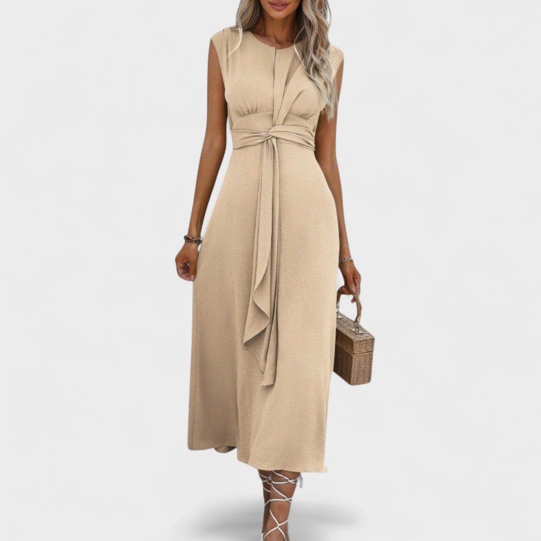 Andrea - Elegantna bezrukavna maksi haljina s okruglim izrezom