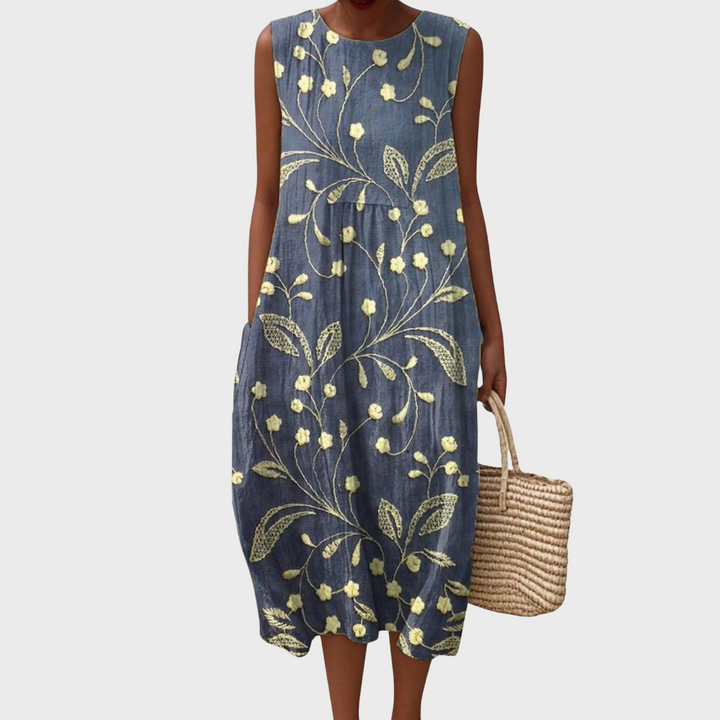 Lara - Opuštena cvjetna haljina od pamuka