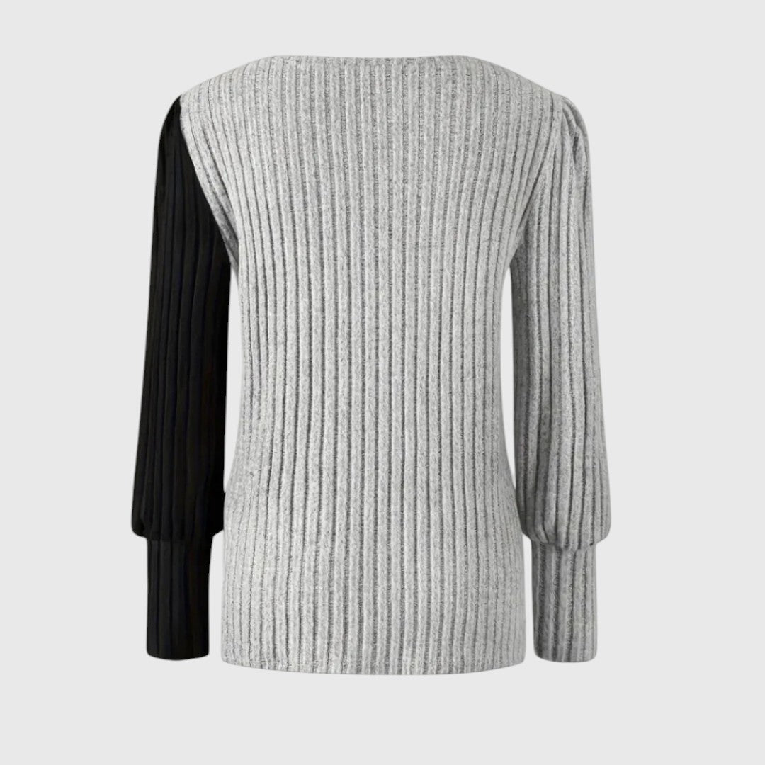 Katarina - Elegantna pletena majica dugih rukava sa dugmićima