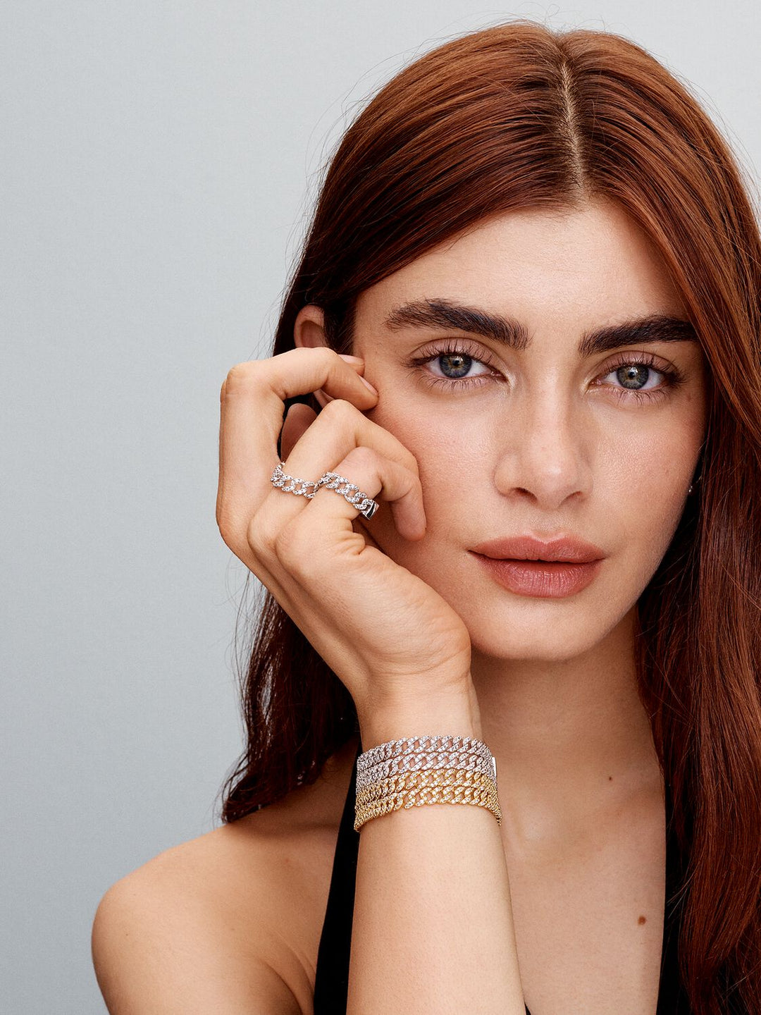 Vremenski neograničena Pavé zlatna kubanska narukvica