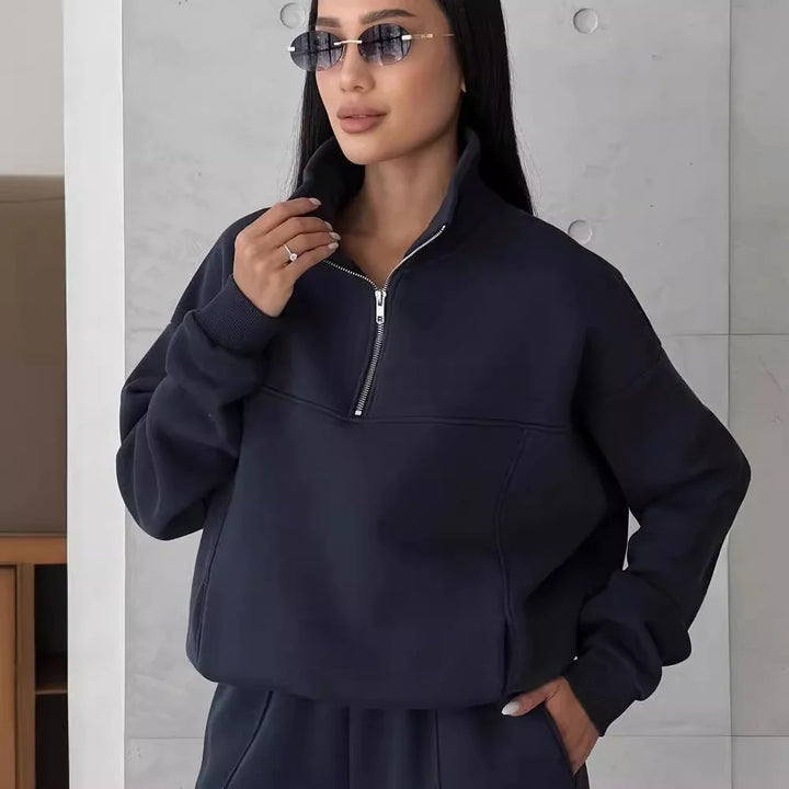 Senna -Sportieve loungeset met ritskraag