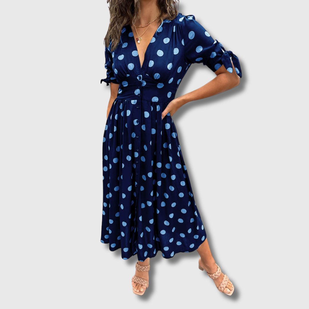 Monique – Ženska vintage haljina s točkicama