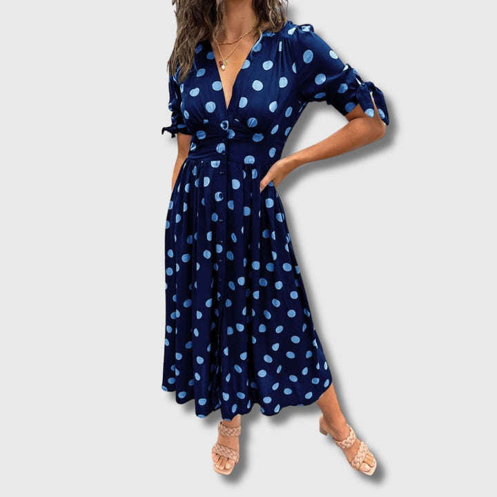 Monique – Ženska vintage haljina s točkicama