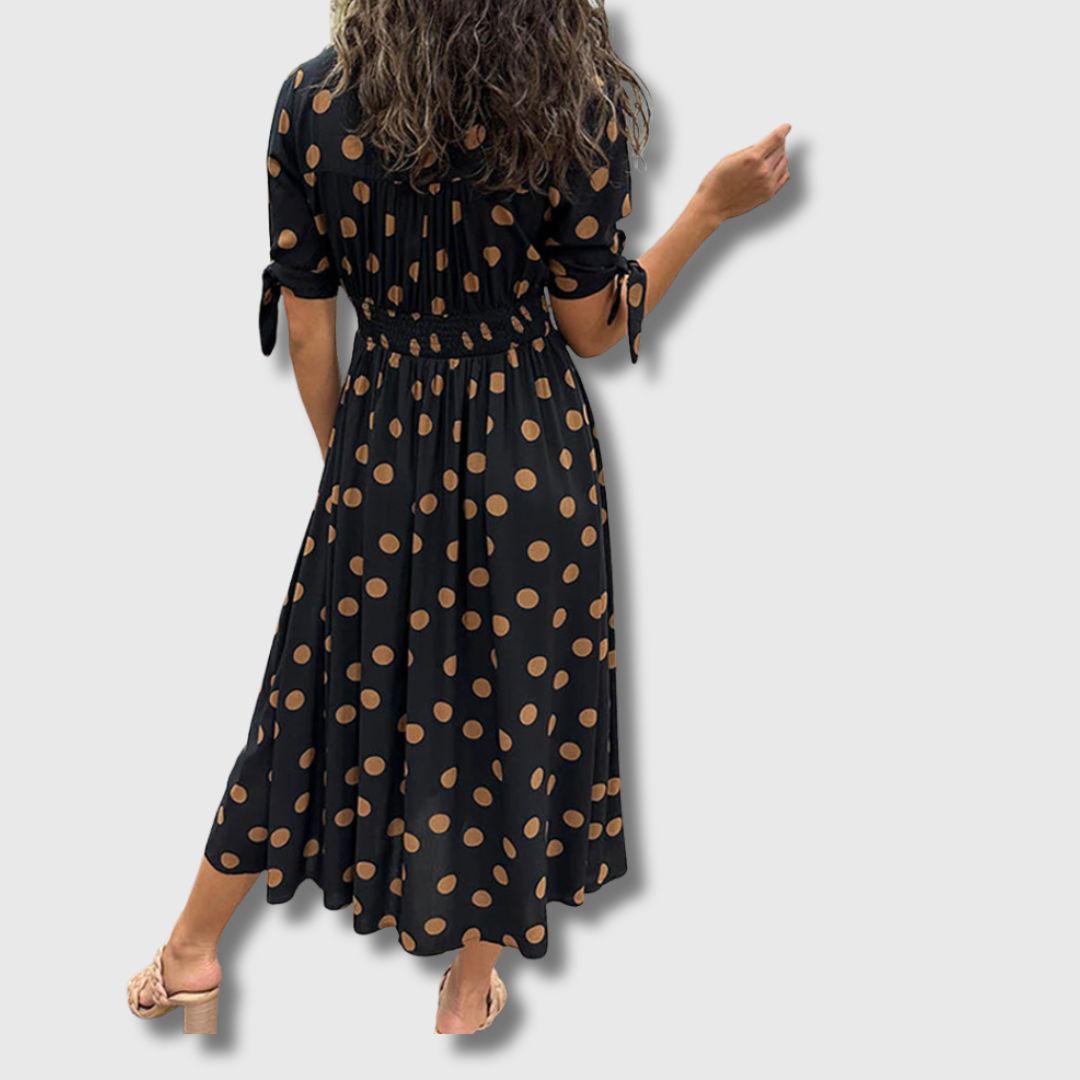 Monique – Ženska vintage haljina s točkicama