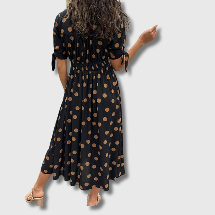 Monique – Ženska vintage haljina s točkicama