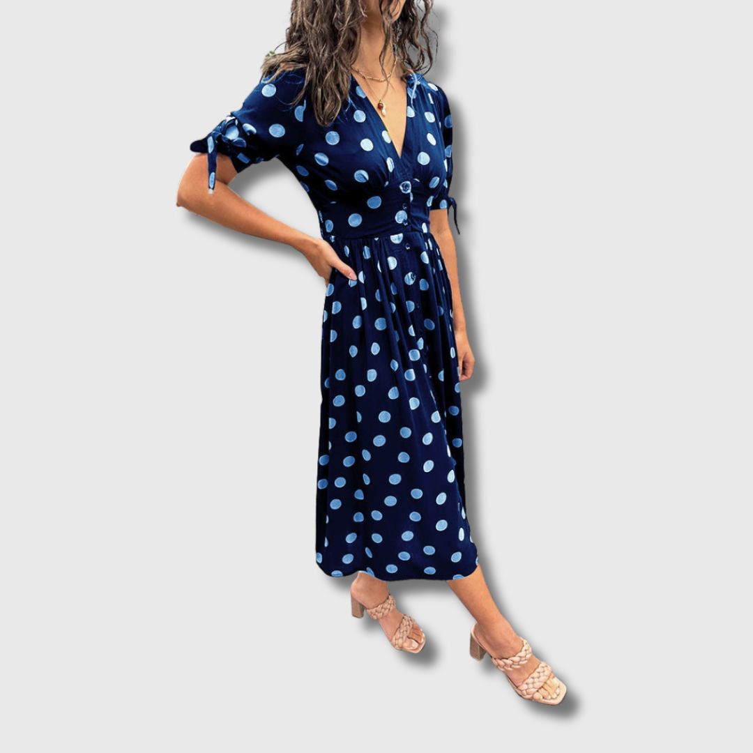 Monique – Ženska vintage haljina s točkicama