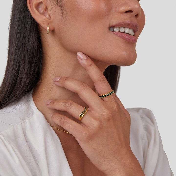 Mary - Smaragdno zeleni, slojeviti prsten