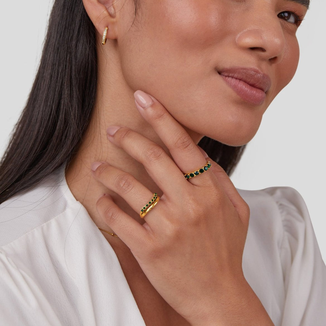 Mary - Smaragdno zeleni, slojeviti prsten